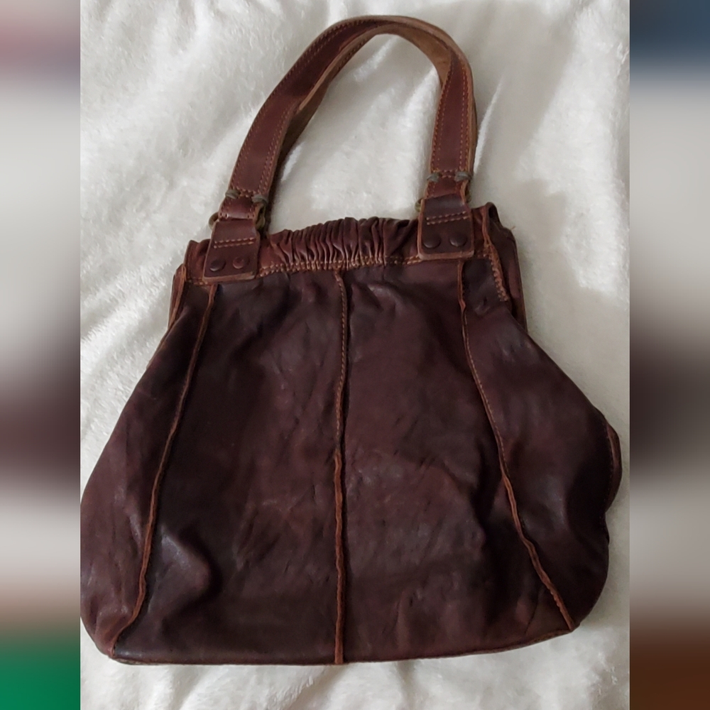 Lucky Brand Rich Brown Leather Satchel - Picture 8 of 16